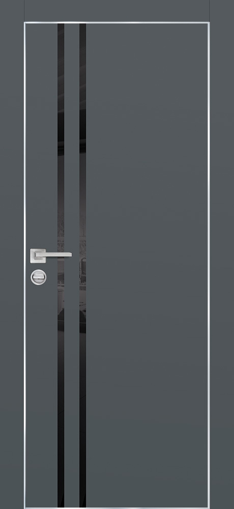 Фото Межкомнатная дверь PX-11  AL кромка с 4-х ст. Графит матовый