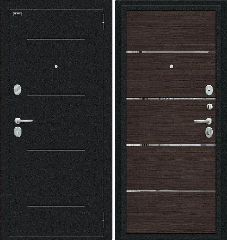 Фото Дверь Браво Лайн Букле черное/Wenge Veralinga DIS006753
