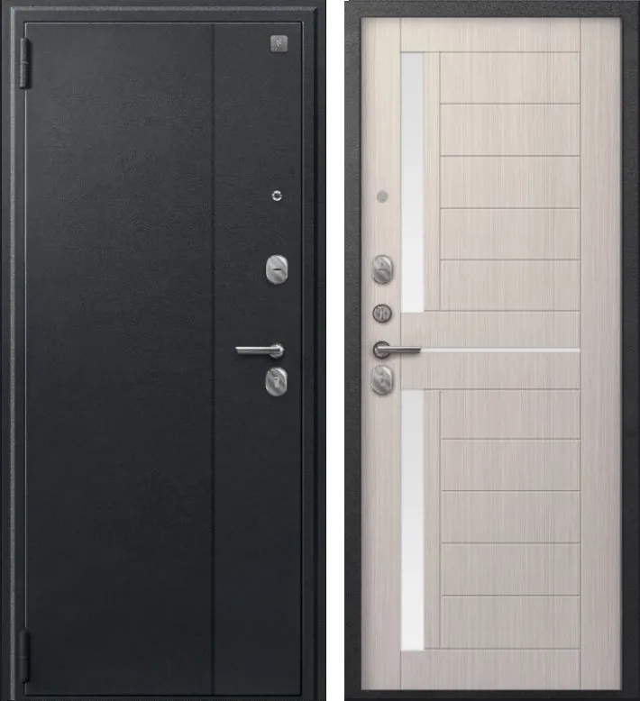 Фото Дверь A-01 черный сатин - капучино 3д DIS007326